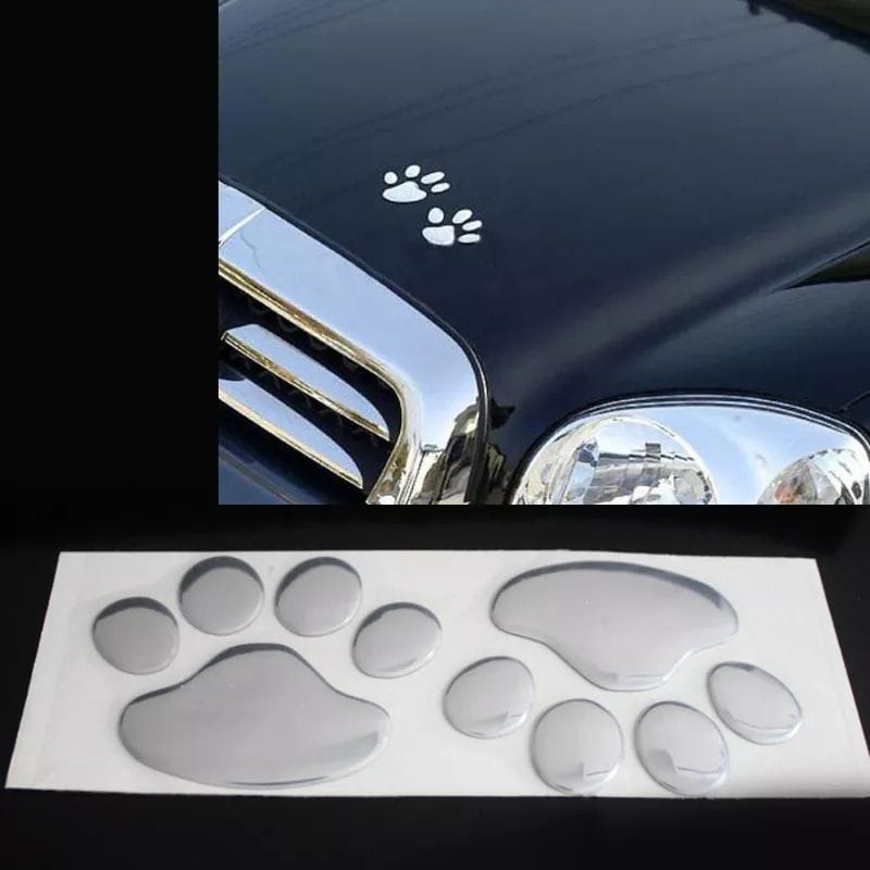 Pegatina Pet Huella Gold Silver 3D