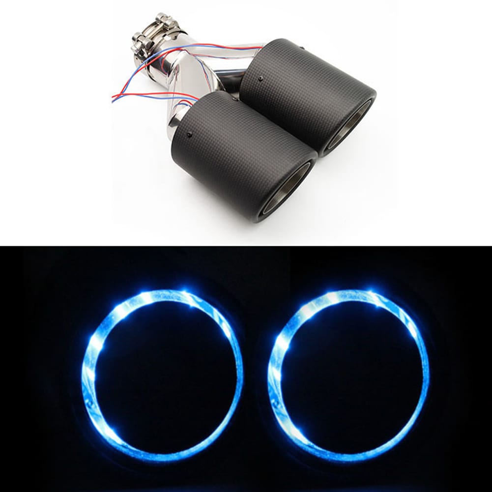 Tubo escape fibra dual luminoso acero inoxidable