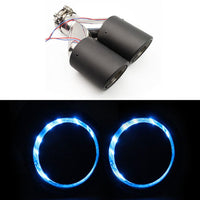 Tubo escape fibra dual luminoso acero inoxidable