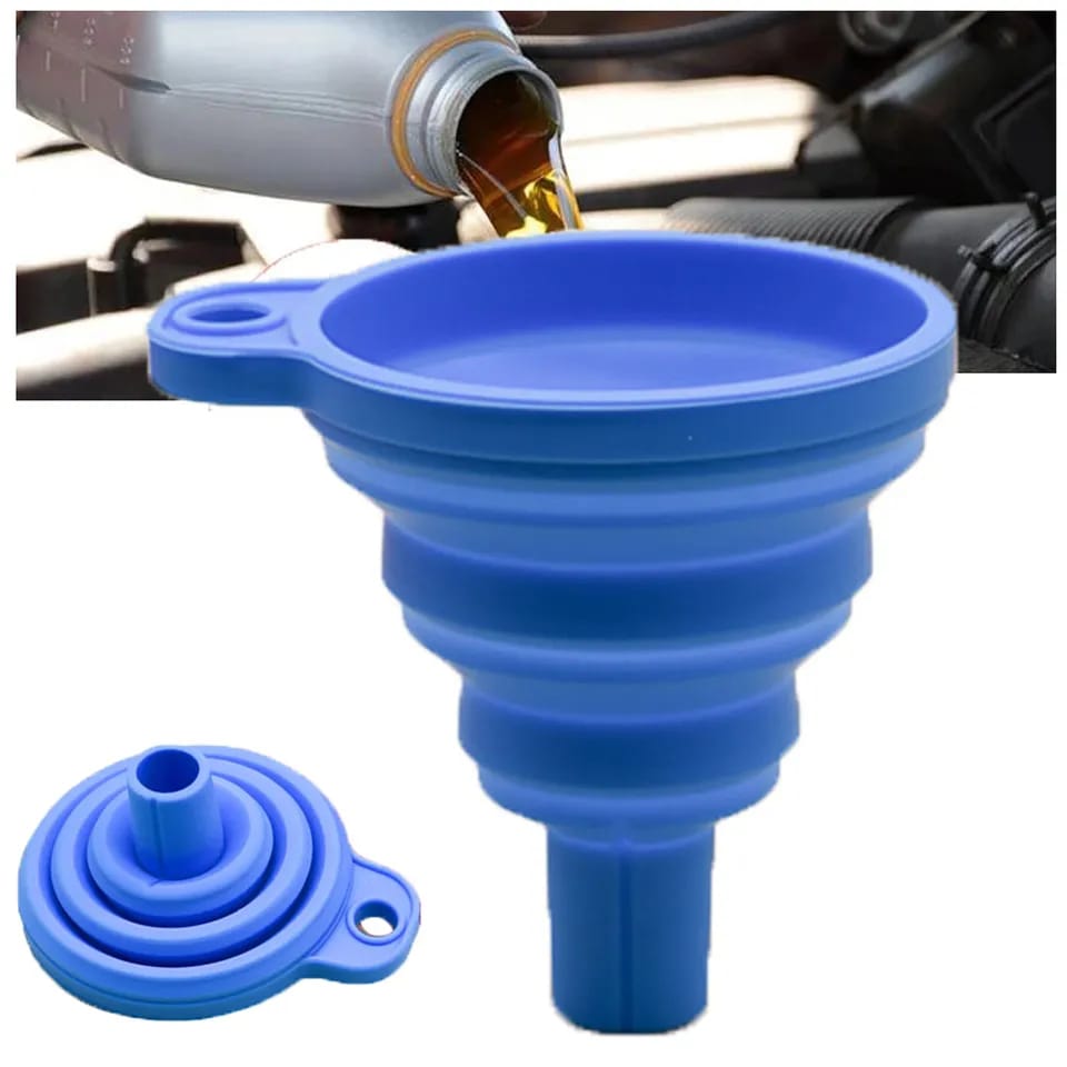 Embudo universal para coche azul