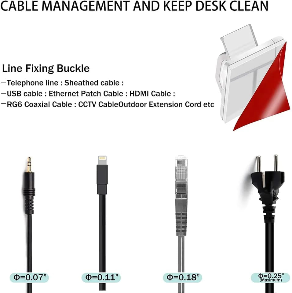 Clips organizador cable 10 uds