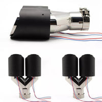 Tubo escape fibra dual luminoso acero inoxidable