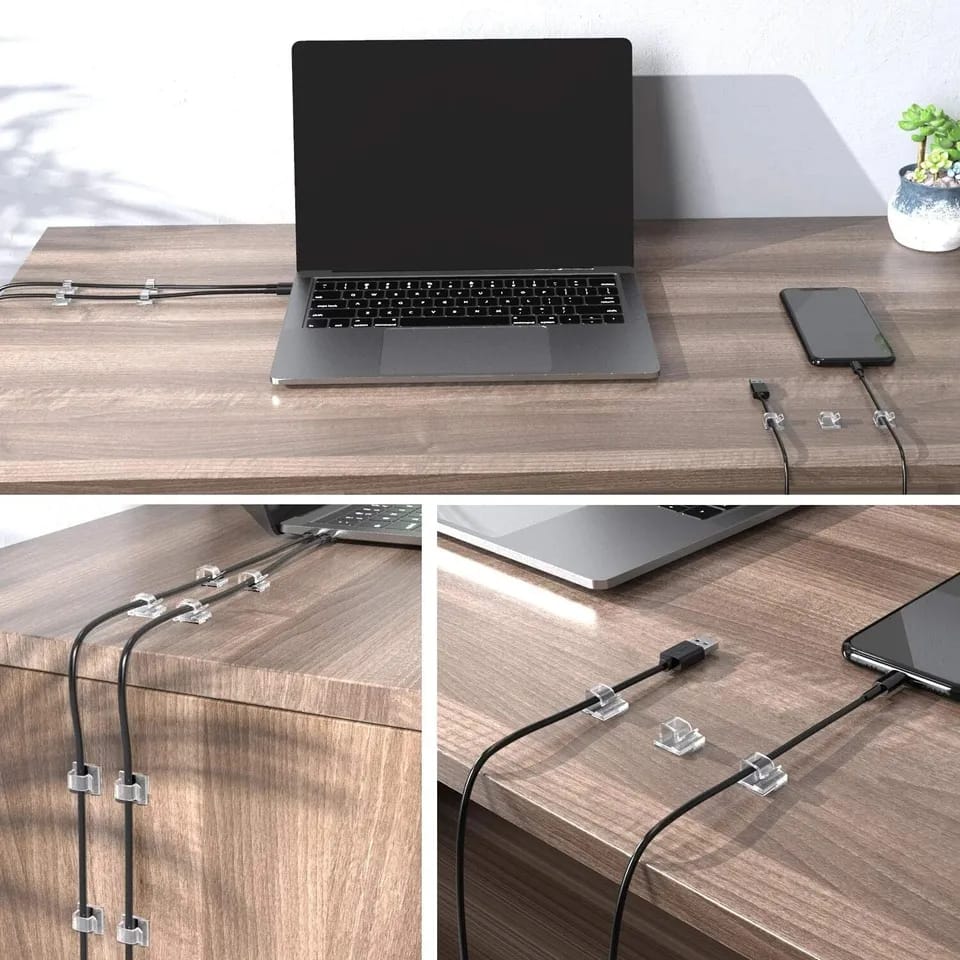 Clips organizador cable 10 uds