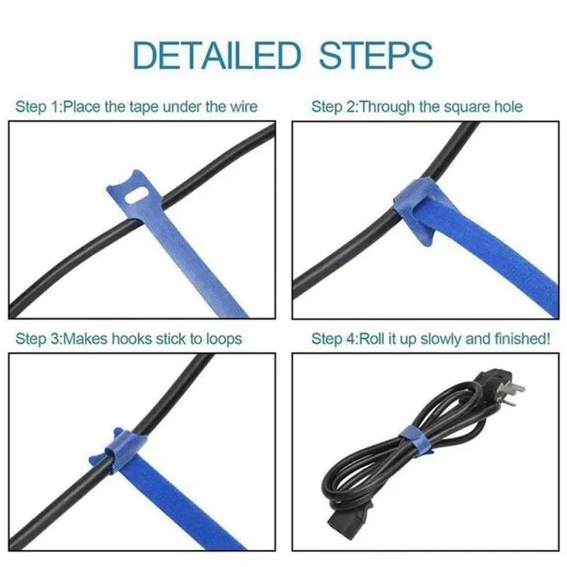 Cinta organizador cables 10pcs
