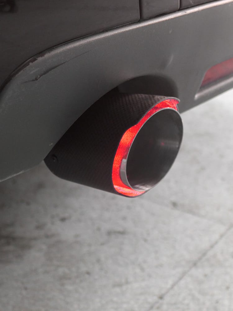 Tubo escape fibra dual luminoso acero inoxidable