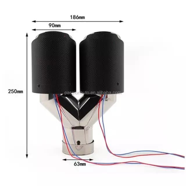 Tubo escape fibra dual luminoso acero inoxidable