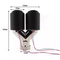 Tubo escape fibra dual luminoso acero inoxidable