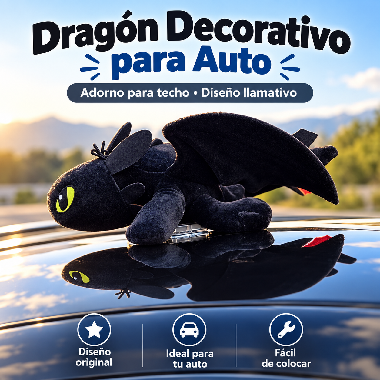 Dragón Decorativo para Techo de Auto