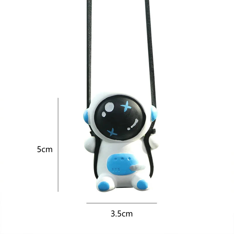 Gypsum Swing Astronaut Car Pendant Cartoon Robot Rearview Mirror Car Interior Accessories Auto Decoration Aromatherapy Ornament