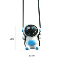 Gypsum Swing Astronaut Car Pendant Cartoon Robot Rearview Mirror Car Interior Accessories Auto Decoration Aromatherapy Ornament