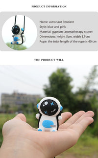 Gypsum Swing Astronaut Car Pendant Cartoon Robot Rearview Mirror Car Interior Accessories Auto Decoration Aromatherapy Ornament