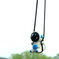 Gypsum Swing Astronaut Car Pendant Cartoon Robot Rearview Mirror Car Interior Accessories Auto Decoration Aromatherapy Ornament