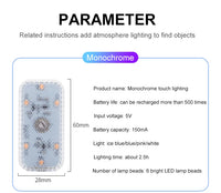 Luz LED Táctil Recargable para Auto – Mini e Inalámbrica