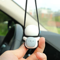 Gypsum Swing Astronaut Car Pendant Cartoon Robot Rearview Mirror Car Interior Accessories Auto Decoration Aromatherapy Ornament