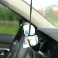 Gypsum Swing Astronaut Car Pendant Cartoon Robot Rearview Mirror Car Interior Accessories Auto Decoration Aromatherapy Ornament