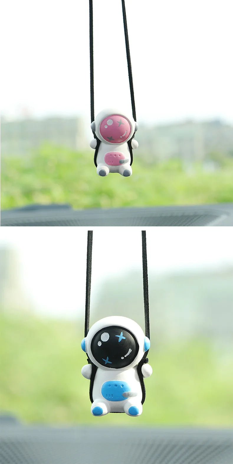 Gypsum Swing Astronaut Car Pendant Cartoon Robot Rearview Mirror Car Interior Accessories Auto Decoration Aromatherapy Ornament