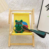 Cool Resin Bulldog Keychain, Cute Puppy Figurine Pendant, Car Schoolbag Key Chain, Exquisite Small Gift