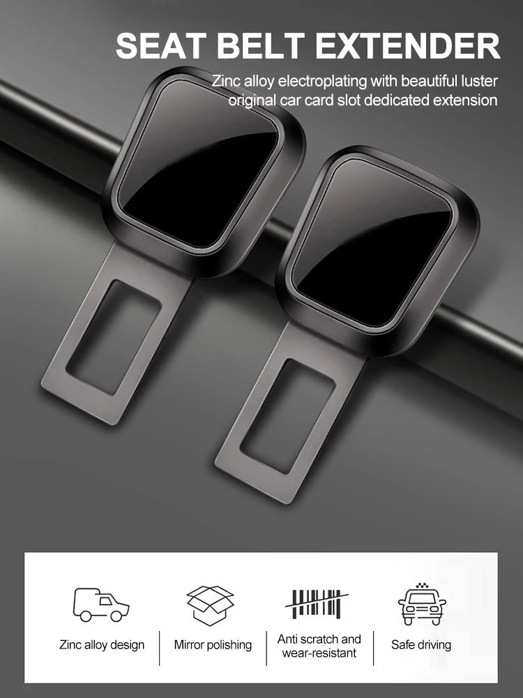 2PCS Car Seat Belt Clip Extender Safety Buckle for Tesla Porsche Thick Insert Socket Lock Buckle Plug - Automotive Safety