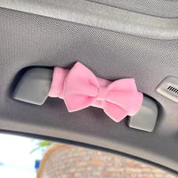 Cute Bowknot Car Roof Handle Cover Auto Interior Handrail Protector Decor Cover Universal Vehicle Accessories