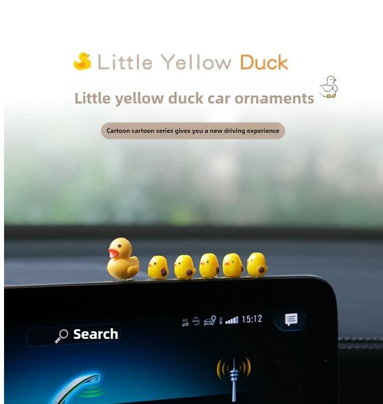 5Pcs Cute Mini Ducks Car Interior Decoration Auto Rearview Mirror Dashboard Ornaments For Woman Man Gift Car Accessories