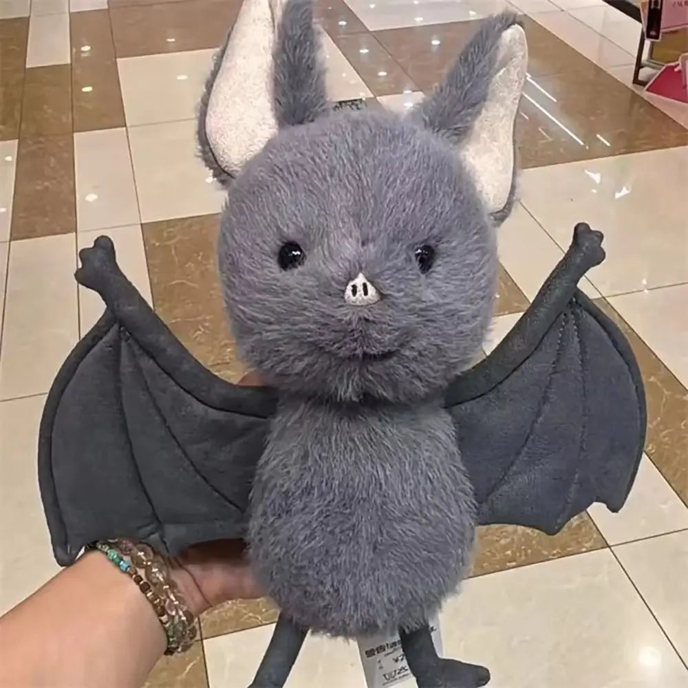 Kartoon 22cm Bat Cartoon Funny Design Bat Plushies Soft Stuffed Grey Bat Stuffed Animal Car Decoration