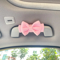 Cute Bowknot Car Roof Handle Cover Auto Interior Handrail Protector Decor Cover Universal Vehicle Accessories