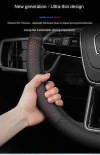 O/D Type Nappa Leather Car Steering Wheel Cover Universal Steering Wheel Cover Steering Wheel Accessories Anti Slip Handle Cover