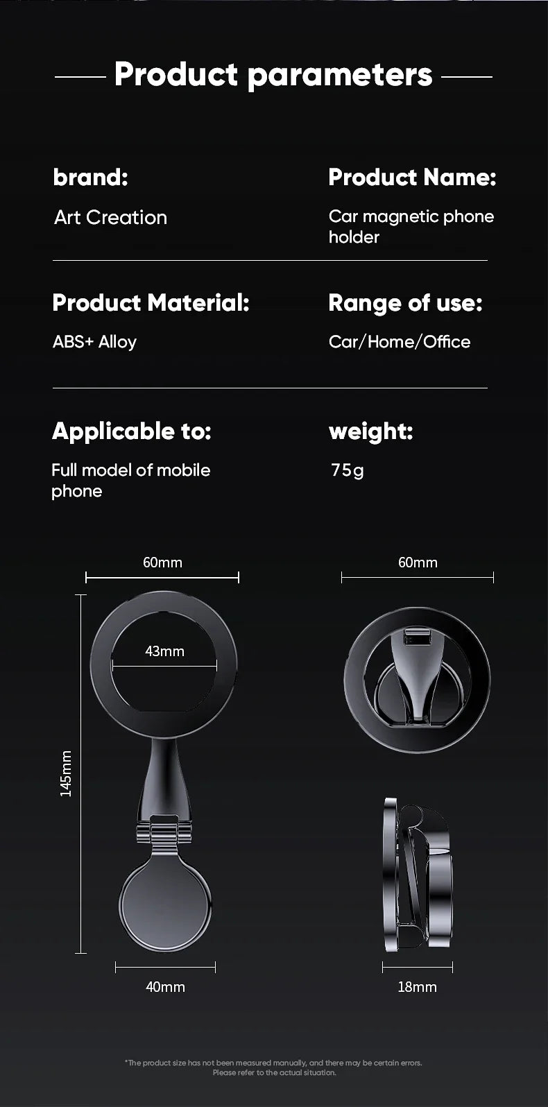 Strong Magnetic Cell Phone Holder Car 360° Swivel Adjustable Back Sticker Holder Magsafe for IPhone 15 Samsung Xiaomi Universal
