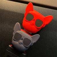 2PCS Head Dog Seat Belt Clip Bulldog Warning Sound Fixing Clip Safety Belt Buckle Clip for Tesla