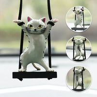 Car Pendant Creative Cute Swing Branch Cat Rearview Mirror Pendant Car Interior Hanging Decoration Auto Interior Accessories
