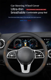 O/D Type Nappa Leather Car Steering Wheel Cover Universal Steering Wheel Cover Steering Wheel Accessories Anti Slip Handle Cover