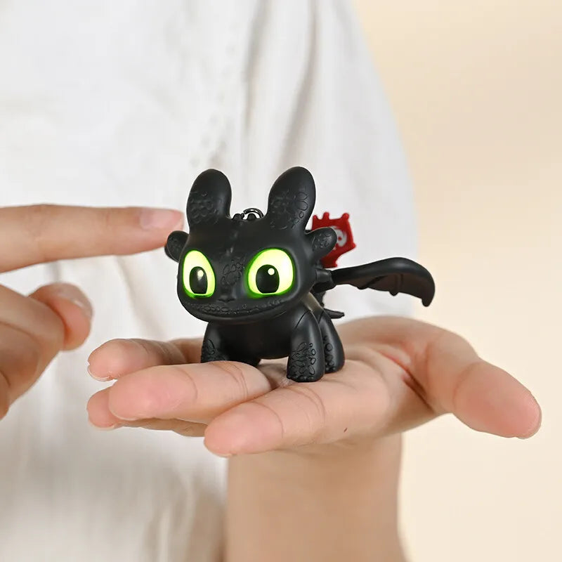 Potdemiel  Cartoon Dragon Glow Pendant Toothless Plush Glowing Keychain Pendant Cartoon Ornament Backpack Charm Gift For Fans