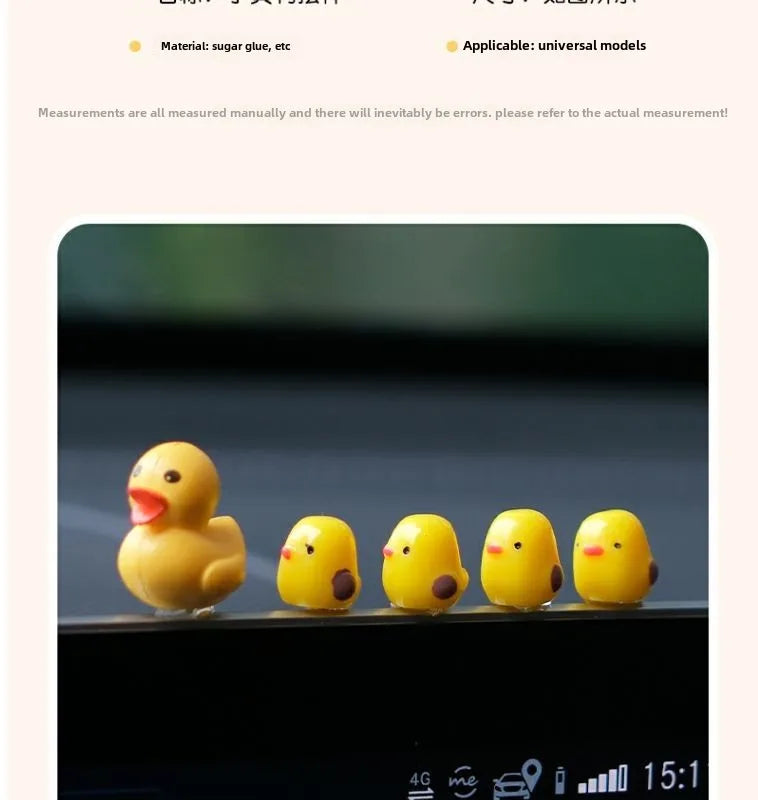 5Pcs Cute Mini Ducks Car Interior Decoration Auto Rearview Mirror Dashboard Ornaments For Woman Man Gift Car Accessories