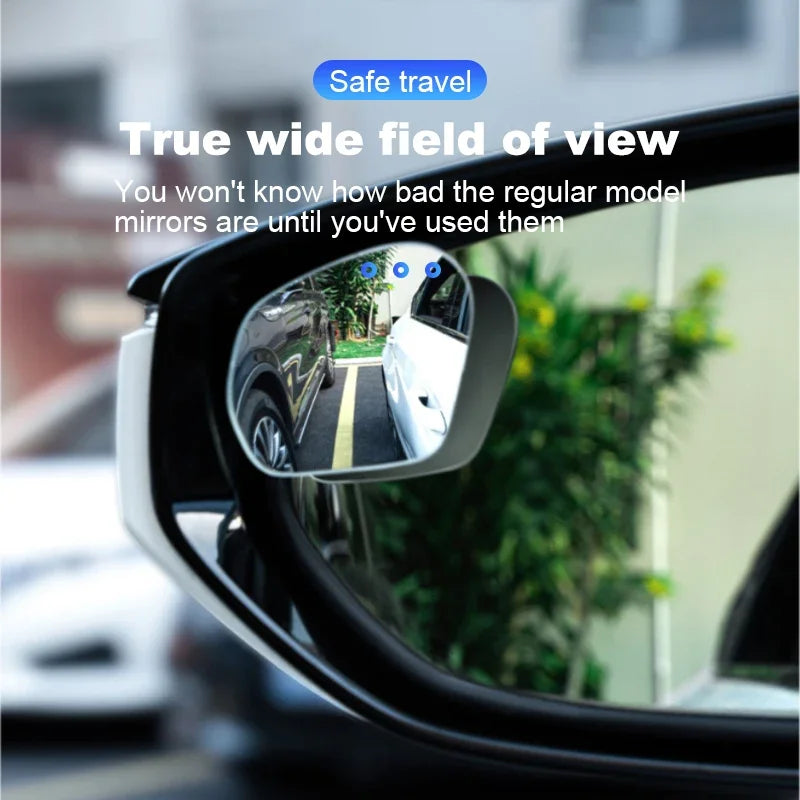 SEAMETAL 2pcs Car Rearview Mirrors 360 Degree Adjustable Blind Spot Mirror HD Frameless Wide-angle Rearview Auxiliary Mirrors