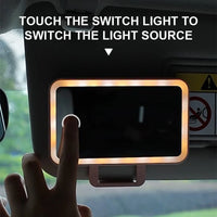 Espejo LED Recargable para Visera de Auto – Luz de Maquillaje