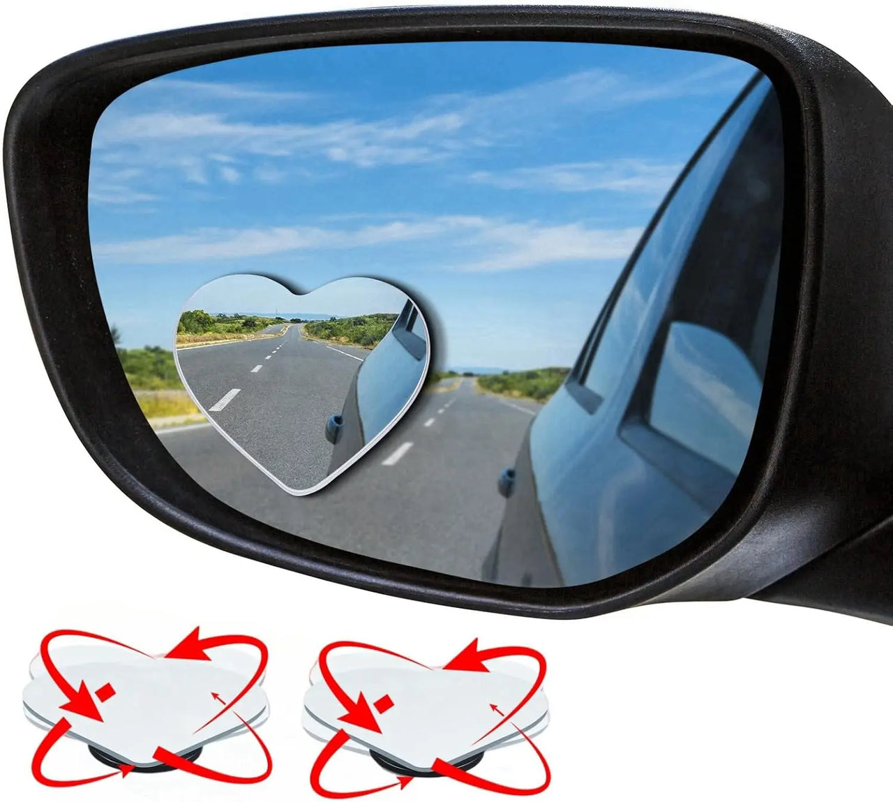 Espejo Punto Ciego Corazón para Auto – Adhesivo Universal
