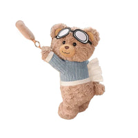 Cute Short Plush Eyeglass Bear Car Tissue Box Tissue Box Garbage Can 2-in-1 Creative Car Armrest Box Cardboard Box Car Interior
