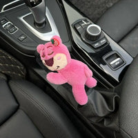 Car Seat Belt Cover Anime Strawberry Bear Plush Auto Seat Belt Shoulder Protector Pad Car Interior Accessories For Christmas