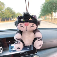 New Cute Lucy Cat Car Pendant Rearview Mirror Pendant Bag Pendant Panda Home Ornaments Kawaii Car Accessories Interior Decorati