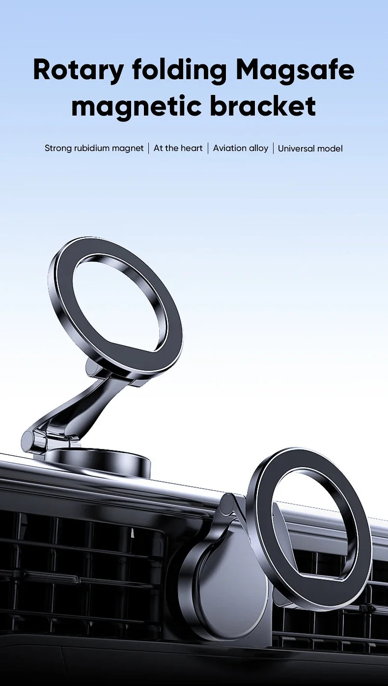 Strong Magnetic Cell Phone Holder Car 360° Swivel Adjustable Back Sticker Holder Magsafe for IPhone 15 Samsung Xiaomi Universal