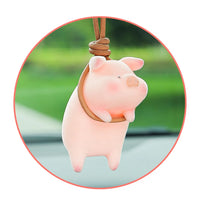 Cute Lucky Pig Car Accessorie Swing Tigger Car Pendant Panda Auto Rearview Mirror Pendants Birthday Gift Decoraction Ornament