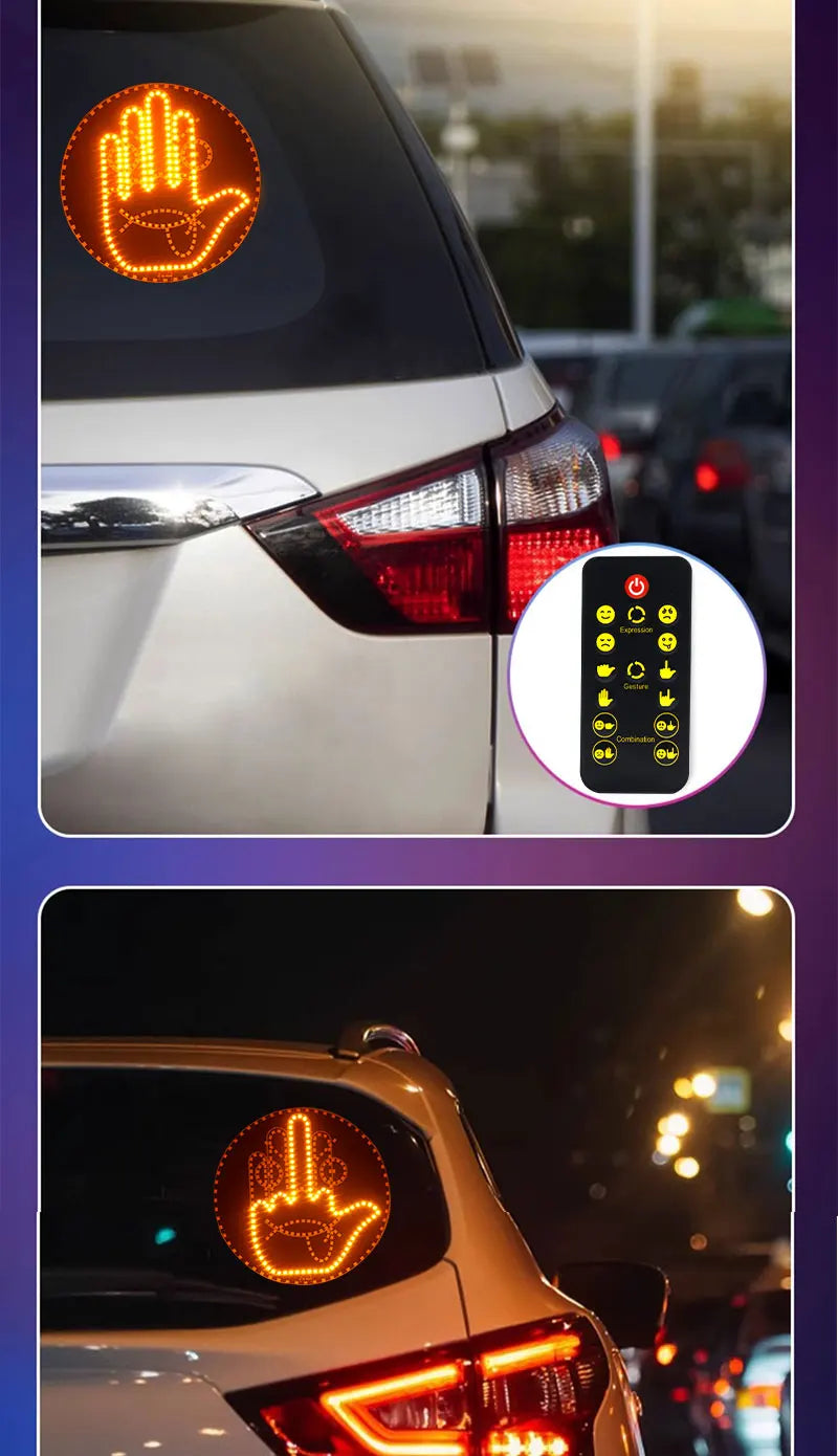 Luz LED de Gestos para Auto – Señal Divertida para Parabrisas Trasero