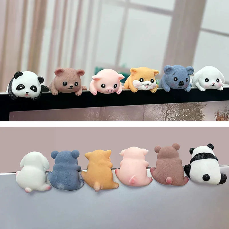 Cute Screen Ornaments Monitors Easy-Lying Animal Ornaments Car Navigator Screen Ornaments Computer TV Monitors Animal Ornaments