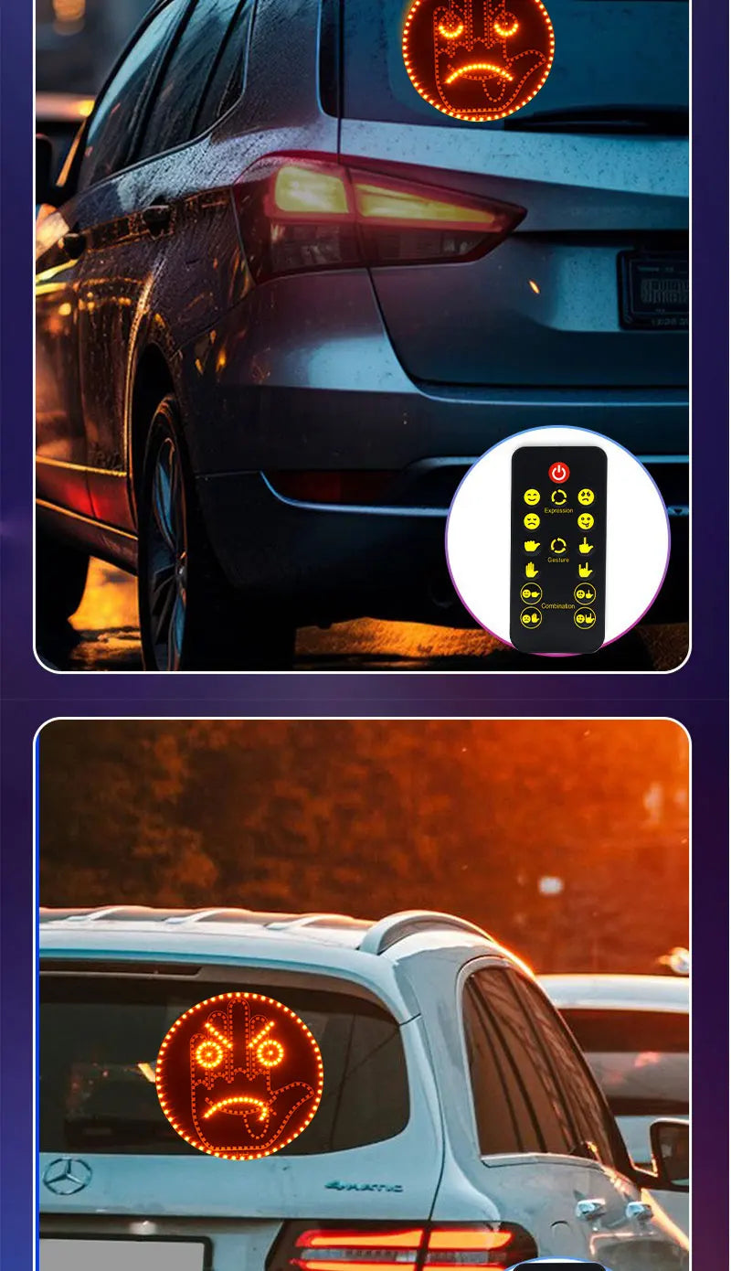 Luz LED de Gestos para Auto – Señal Divertida para Parabrisas Trasero