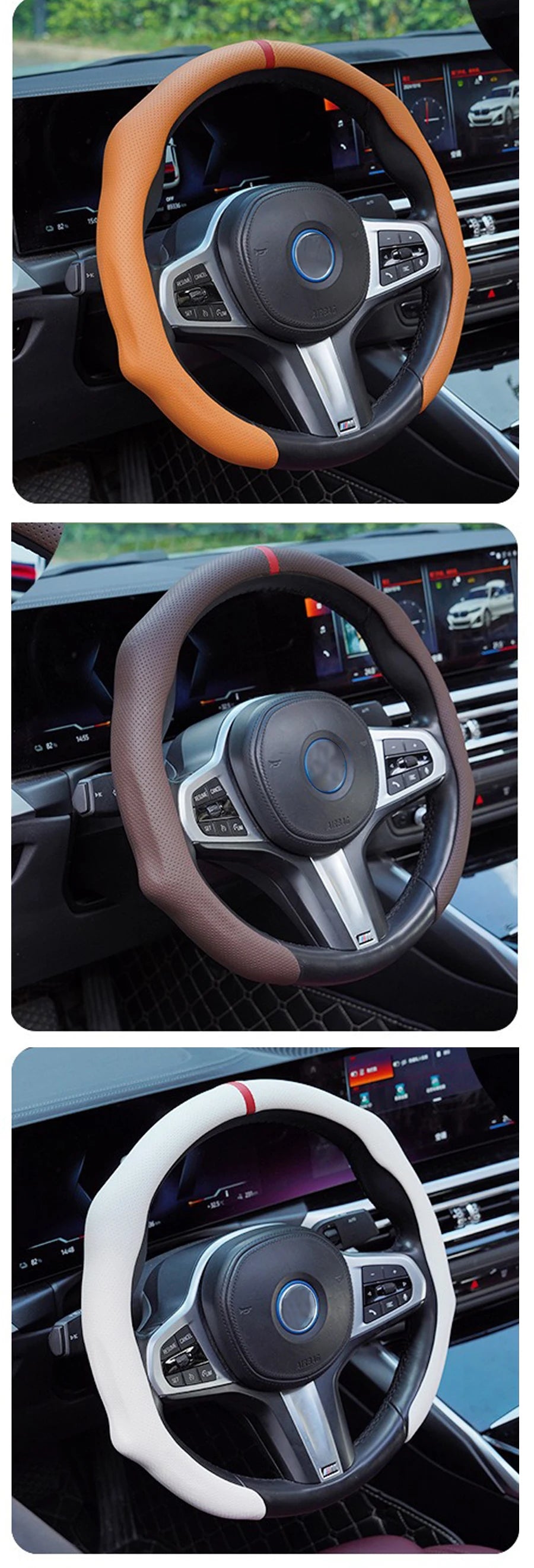 2026 NEW NAPPA Car Steering Wheel Cover Booster Cover For Ford Mustang S197 S650 Diameter 38cm Breathable Non-slip Accessories