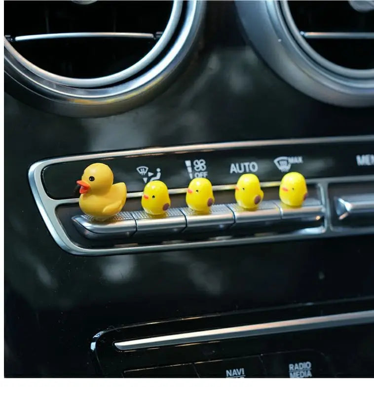 5Pcs Cute Mini Ducks Car Interior Decoration Auto Rearview Mirror Dashboard Ornaments For Woman Man Gift Car Accessories