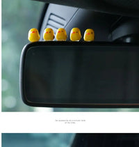 5Pcs Cute Mini Ducks Car Interior Decoration Auto Rearview Mirror Dashboard Ornaments For Woman Man Gift Car Accessories