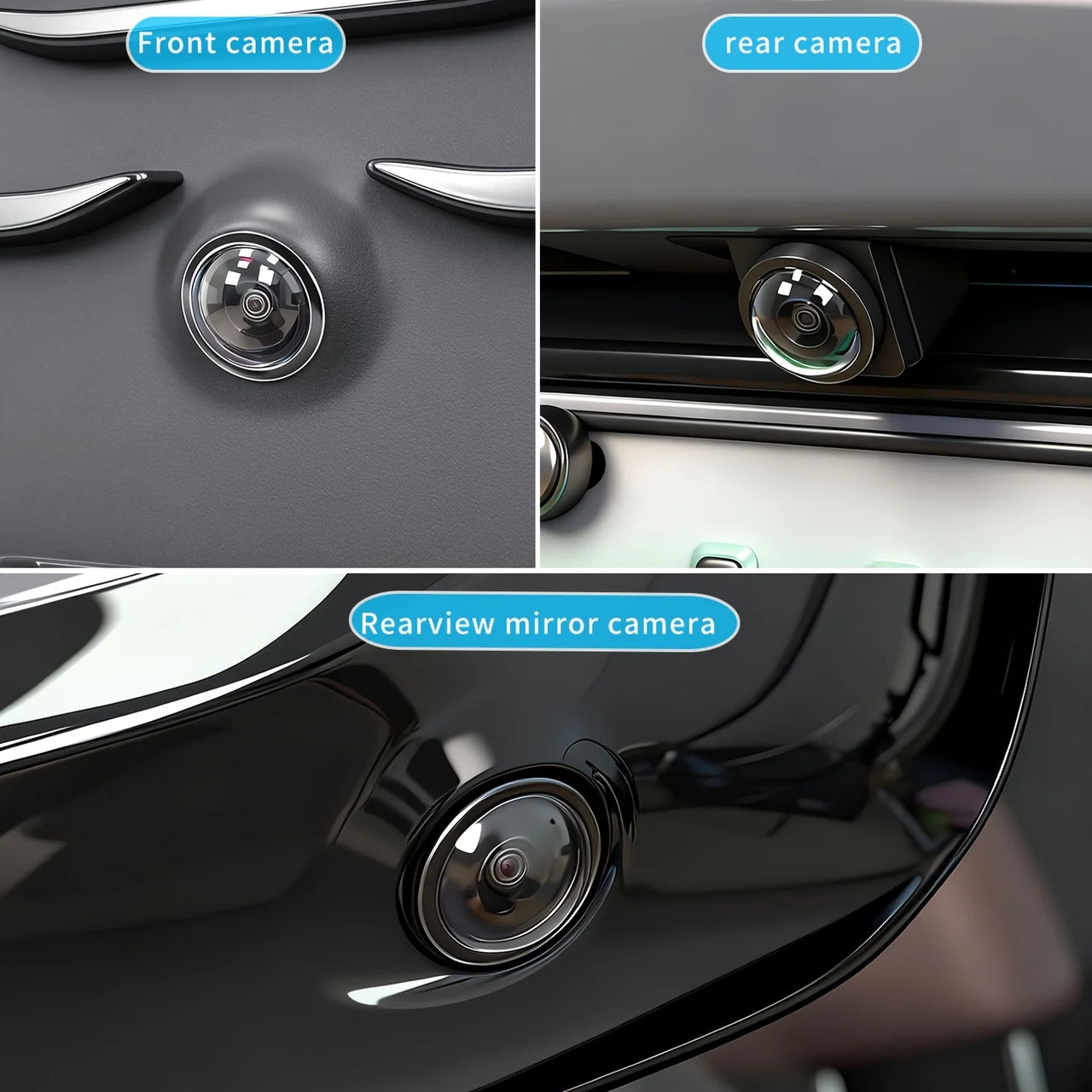 2/4pcs Car Camera Lens Protective Cover 360 Panoramic Reversing Camera Lens Guards HD Scratch Resistant Modification Accessory
