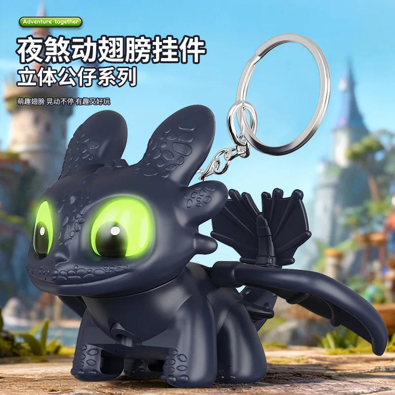 Potdemiel  Cartoon Dragon Glow Pendant Toothless Plush Glowing Keychain Pendant Cartoon Ornament Backpack Charm Gift For Fans