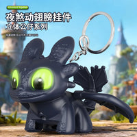 Potdemiel  Cartoon Dragon Glow Pendant Toothless Plush Glowing Keychain Pendant Cartoon Ornament Backpack Charm Gift For Fans